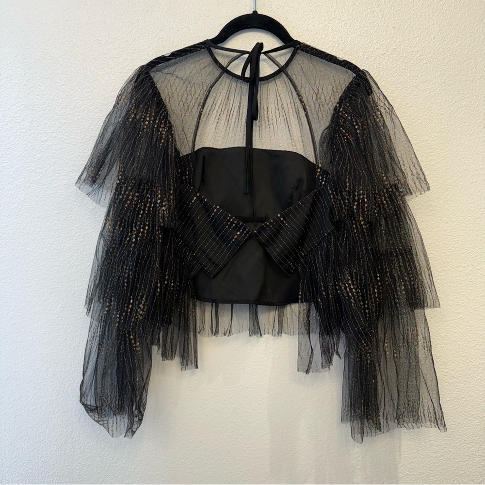 Alice McCall Chiffon Tulle Ruffled Blouse Size 4 - Picture 2 of 3